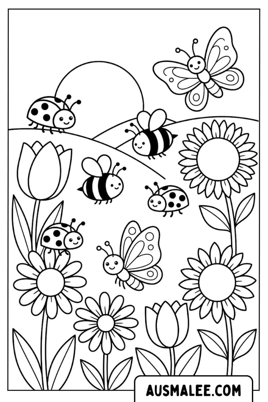 Download free HD stock image of Spring Coloringpages Free spring coloringpages coloringpage illustration