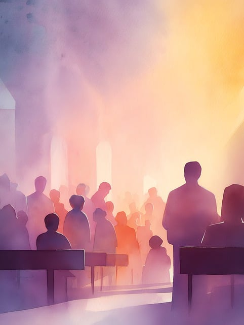 Free church people light illustration