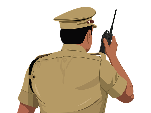 Free police officer communication radio illustration