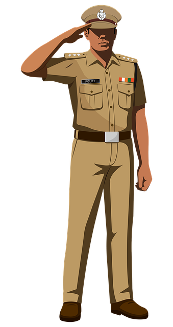 Free police officer saluting police uniform illustration