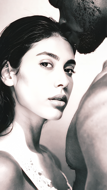 Retrato, Mujer, Complicidad, Abrazo