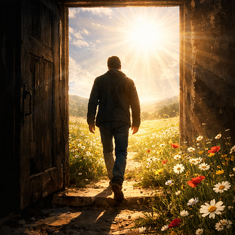 Free Last Light Man Walking illustration and picture