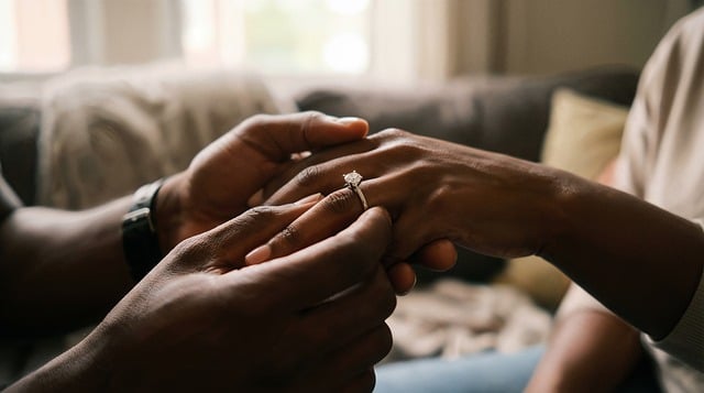 Free proposal engagement ring illustration