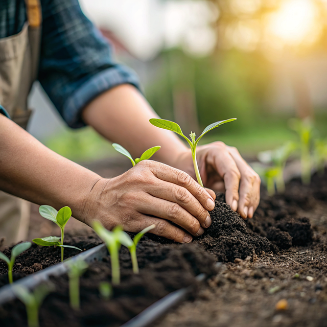 Free seedling planting garden illustration