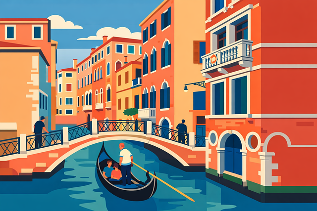 Free venice canal gondola venice gondola ride venice canal illustration vector
