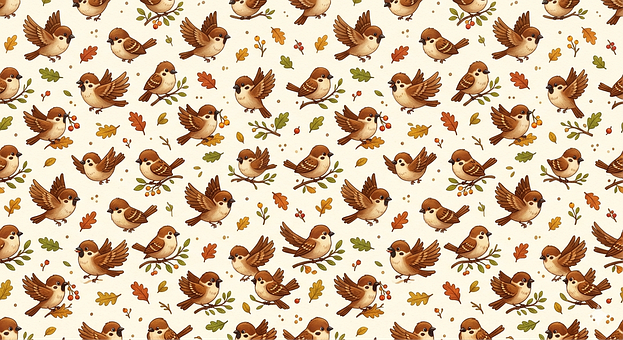 Free Sparrows Pattern illustration and picture