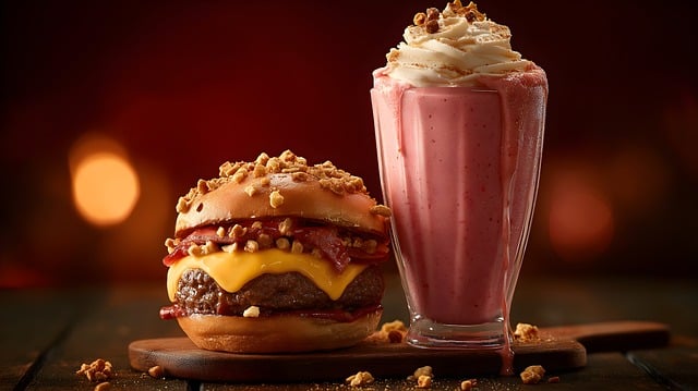 Hamburger, Milkshake, Eten, Drankje