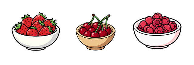 Free strawberries cherries raspberries illustration