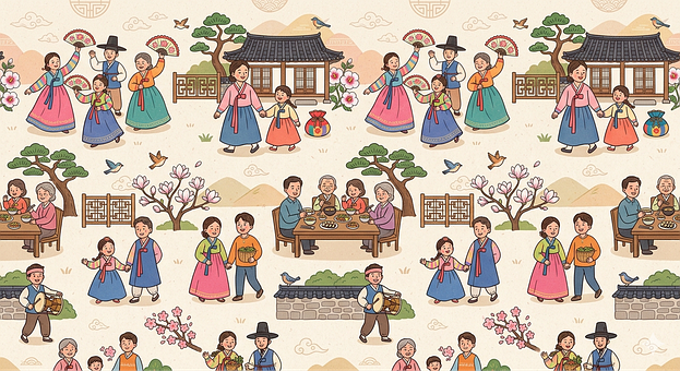 Free Korean Culture Traditional Clothing illustration and picture