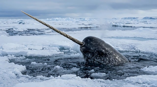 Free narwhal whale arctic illustration