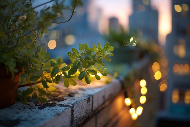 Free rooftop plant corner illustration