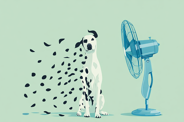 Free dog shedding hair pet shedding concept dalmatian dog illustration vector
