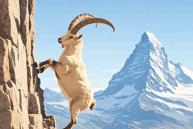 Download free HD stock image of Alpine Ibex Mountain Goat Free alpine ibex mountain goat ibex climbing cliff illustration
