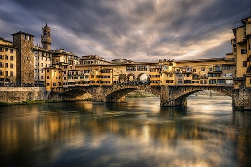 Florenz, Italien, Brücke, Alt, Arno