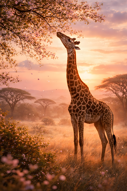 Free giraffe wildlife safari illustration