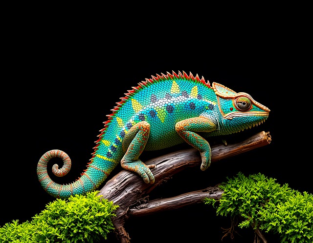 Free chameleon color nature illustration