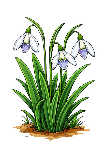 Download free HD stock image of Snowdrop Drawing Free snowdrop drawing spring illustration