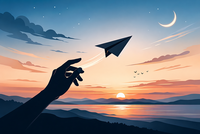 Free paper airplane hand throwing freedom concept vector