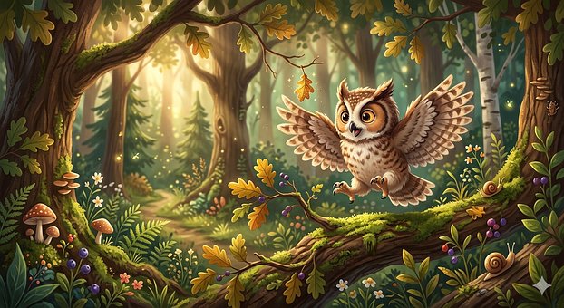 Free Forest Owl illustration and picture