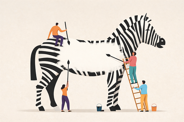 Free zebra teamwork collaboration vector