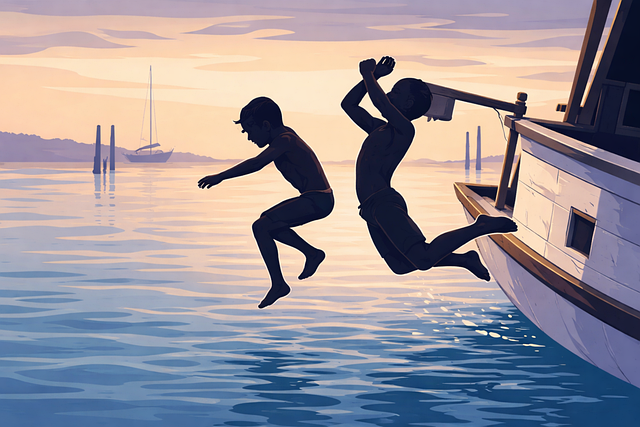 Free children kids jumping illustration