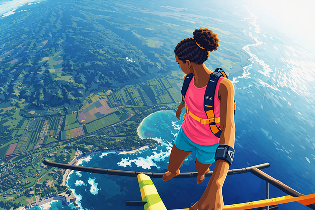 Free skydiving adventure travel vector