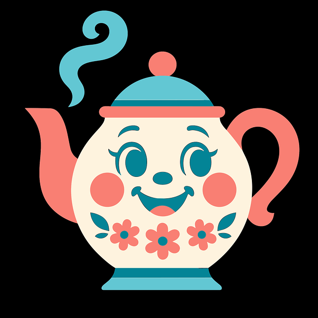 Free teapot tea floral illustration