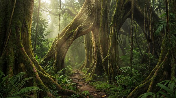 Selva, Floresta, Verde, Arvores, Estado