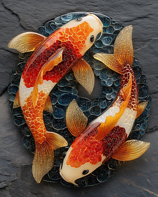 Free koi fish glass illustration