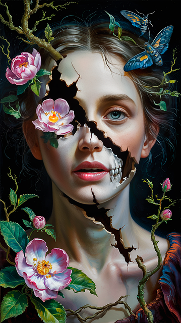 Frau, Modell, Pose, Blumen, Flora
