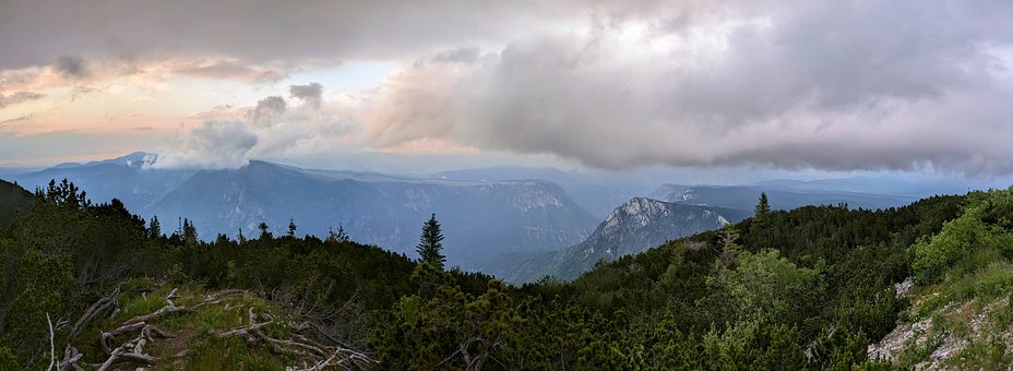 Panorama, Hory, Mraky, Černá Hora