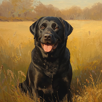Free Black Labrador Dog illustration and picture