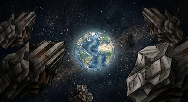 Free Earth View From Asteroid Earth illustration and picture