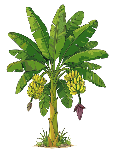 Free banana tree fruit illustration