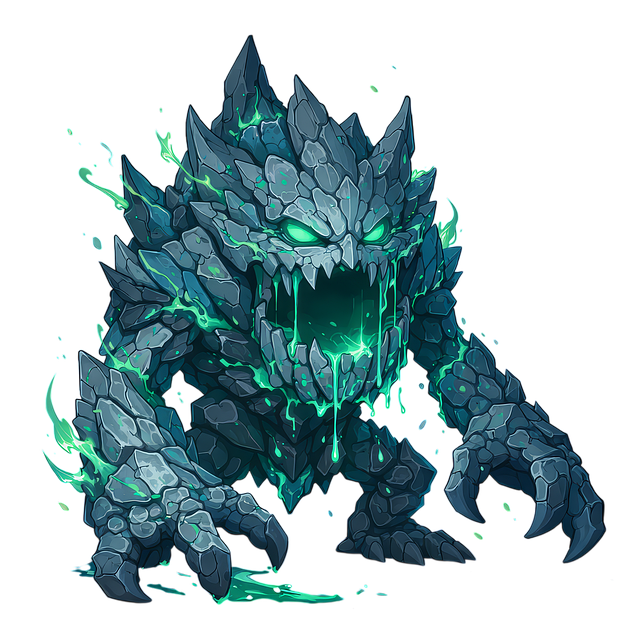 Free monster golem rock illustration