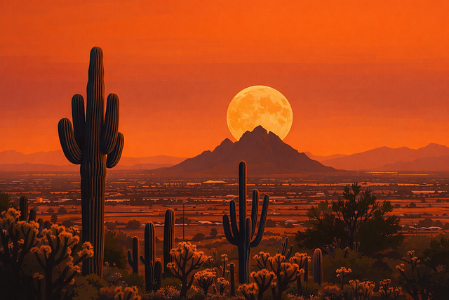 Free desert landscape cactus silhouette saguaro cactus vector