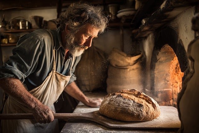 Free baker bread baking illustration