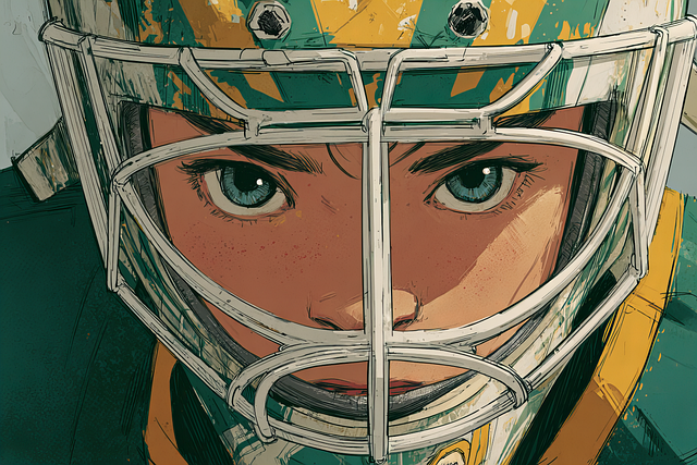 Free hockey goalkeeper mask illustration
