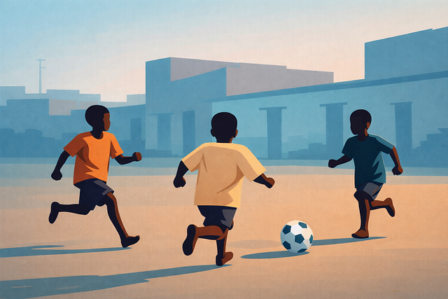 Free kids soccer football vector