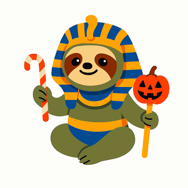 Free sloth pharaoh egyptian illustration