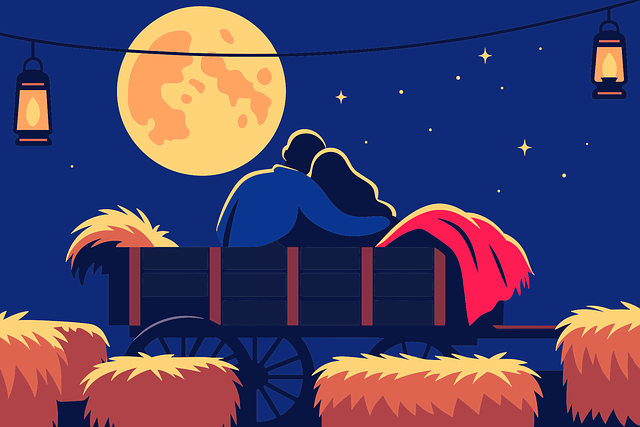 Free couple romance moonlight vector