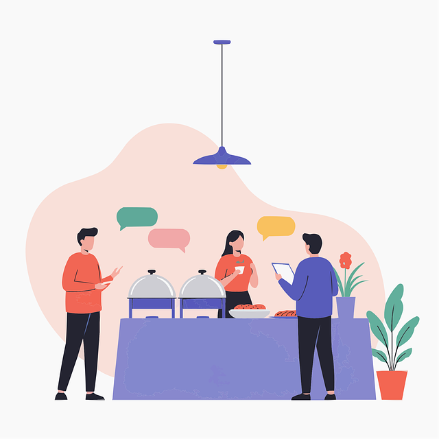 Free buffet catering lunch vector