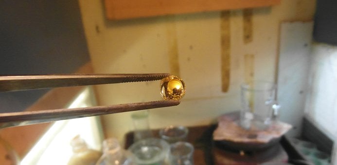 Sferă, Aur, Pensetă, Chimie, Laborator