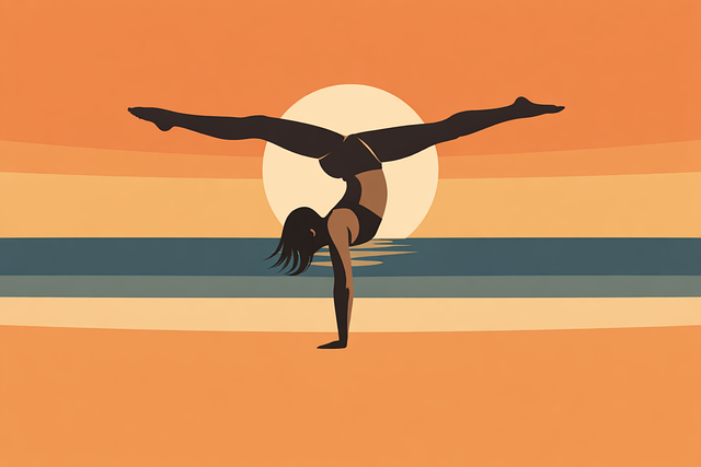 Free gymnast handstand silhouette vector