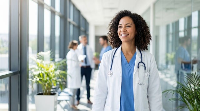happy, smile, happiness, woman, people, nurse, medicine, stethoscope, surgery, healthcare, surgeon, emergency, ai generated