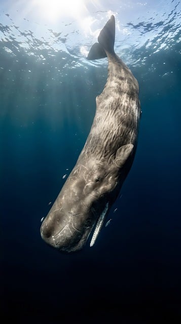 Free sperm whale ocean illustration