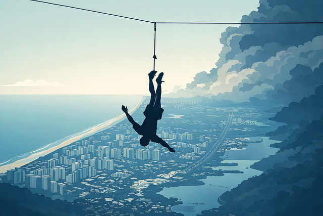 Free suspension hanging upside down vector