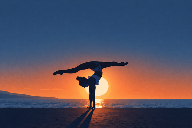 Silueta, Atardecer, Yoga, Acrobacia