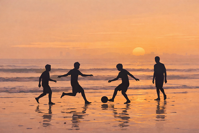 Free soccer football beach vector