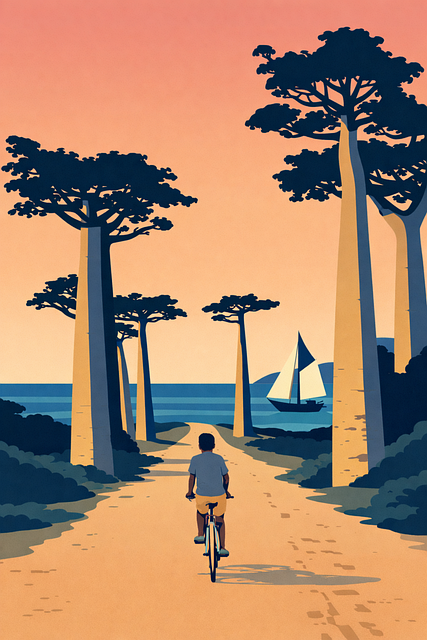 Free boy bicycle cycling illustration